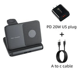 Foldable Wireless Charger Stand for Samsung Galaxy Z Fold 5 4 3 S23 Ultra Fast Charging Dock Station for Galaxy Watch 6 Buds2