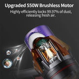 V18 Cordless Vacuum Cleaner 550W 35000PA – Powerful Brushless Motor, Handheld Home Vacuum