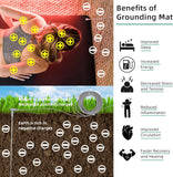 Grounding Mat Earth with 16ft Cord for Indoor Use Desk Bed Sleep Mat Stress Relief Fatigue Reduction Better Sleep Home Office