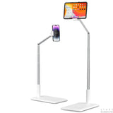 Tablet Floor Stand-Flexible Long Arm Tablet&Phone Holder,360° Angle Adjustable, Aluminum, Bedside,Compatible with 4.7''-11''