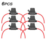6/10 Pcs 14 Gauge AWG Wire Waterproof Inline Fuse Holder for Standard Fuse, UL1015,10 Inches Long, for ATO ATC Medium Blade Fuse