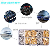 210PCS 2.8mm 4.8mm 6.3mm Wire Spade Connector Male and Female Quick Splice Wire Crimp Terminal Block Assortment Kit for DIY Boat