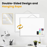 with 3 Markers & 4 Magnets Dry Erase Board 16" X 12" Double-Sided Whiteboard Wall Mounted Magnetic Graffiti Drawing Board