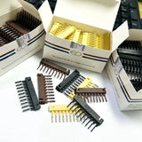 Hair Extensions Tools 6D Hair Buckle Tools 40 Pcs 6D Hair Extension Machine 6D-2 Hairs Comb Medium Brown Beige Black Color Hairs