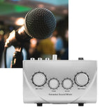 E-Easy To Use-Karaoke Sound Mixer Portable Sound Mixer Professional Audio System Karaoke Dual Mic Inputs Audio Sound Mixer EU Pl