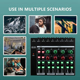 GAX-LQ04 4-Channel Mixer 4-Channel Headphone Amplifier Sound Card Mixer Recording Interface With Dj Mixer Audio EU-Plug