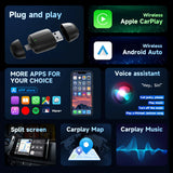 2 in 1 Wireless CarPlay Android Auto Adapter Wireless CarPlay Adapter Convert Wired To Wireless Smart Box for Factory Wired Cars