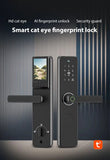 Fingerprint Password Lock Entry Door Graffiti Cat Eye Smart Wooden Household Anti-theft Door Smart Lock