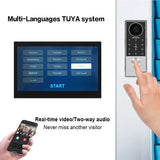 New 2 Wire Smart Tuya Wifi 1080P Video Intercom Video Door Phone 2 Pcs Touch Screen Camera Doorbell Door Security IP Villa RFID