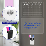 2 Pcs Acrylic Magnetic Dry Erase Board Planner Board For Refrigerator (16Inx12in)