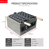 Electric Gourd Shaped Waffle Maker 1800W 10PCS Mini Gourd Shaped Bread Waffle Machine Non-Stick Coating Takoyaki Snak