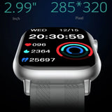 Sports Smart Watch 2.5D Alloy Design 2.99-inch HD Screen BT Calls Health Monitor Games Calculator Alarm Clock Smartwatch Men