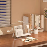 Portable Acrylic Book Stand Foldable Design Easy Use Reading Stand Angle Adjustable Cookbook Stand Desktop Organizer