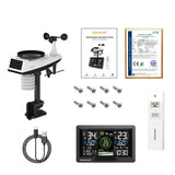 New WiFi Weather Station Wireless Indoor Outdoor, Thermometer with Rain Gauge and Wind Speed/Direction Weather Forecast UV