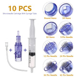 10PCS Microneedle Cartridges 9/12/24/36/42Pin Nano plastic Syringe Tube Screw Suits For 2 in 1 Auto Mesotherapy Facial Derma pen