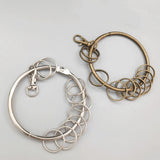 20pcs Large Vintage Alloy Key Rings Bronze Round Keychain Key Holder