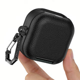 PU Leather Protective Case Cover Fits for Samsung Galaxy Buds4/4Pro Protective Skin Cover with Carabiner Shockproof Anti‑Drop