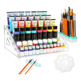 GW-Comprehensive 6-Layer Paint Bottle Storage Box With Brush Holder For Craft Enthusiasts