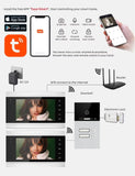 Tuya Smart 4-Unit 7Inch Monitor Screen Apartments Intercom Video Doorbell with RFID Card APP Unlock 4 Wired 1080P Wide angle