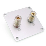 2-Bit Audio Speaker Terminal Square Copper Binding Post Loudspeaker Box Wiring Terminal Board 80x80mm Accessories