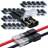 50Pcs Electric Wire Connector 2-Pin Dual-Wire Low-Voltage Quick-Connect Plug With Locking LED Light Strip Universal Compact Wire