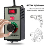 Electronic Voltage Governor AC Motor Speed Controller with LED Display, US/EU/UK/AU Plug, AC100~120V/220~240V Input,