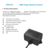TF02 Pro MidRange Distance Sensor, 1000Hz Frame Rate And 40Meters Operating Range Lidar Module For Indoor/Outdoor/Robot