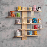 2025 New Wooden Rack Wall Mounted Storage Shelf For Figure Dolls Display And