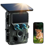 4K 60MP Wildlife Trail Camera, Solar Powered, WiFi, Dual Lens, 13MP, SONY Native Sensor, App Settings for Outdoors