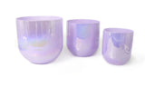 AMAZING Sound Crystal Singing Amethyst Purple Color 432hz 440hz Reiki Energy Chakra clear Sound Bowl Set