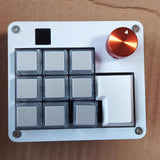 USB Multimedia Controller Custom Shortcut Keypad with Rotary Knob, Red Backlight, Type-C Interface for Audio & Playback Control