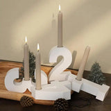 Silicone Candle Holder Resin Molds Candlestick Numbers Casting Mold Household Craftwork Molds For Bedroom Bathroom Living Room