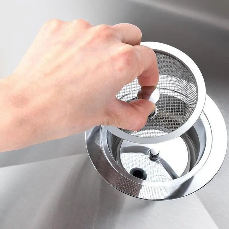 Sink Plug Stainless Steel Sink Filter Drain Strainer Portable Reusable Wash Basin Bounce Drain Filter For Kitchen Sink