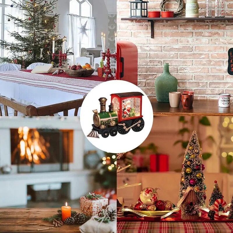 Snow Globe Train Battery Operated Snow Globe Lighted Train Decoration Indoor And Outdoor Decors For Living Room Study Room