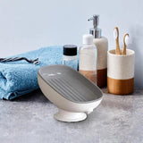 Soap Box Self-Draining Soap Storage Rack Suction Cup Soap Dish Soap Saver Tray Bathroom Artifact 20-degree Tilt