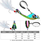 Spinner Bait 9g 13g 17g Metal Vib Fishing Lure Trolling Rotating Spoon Wobbler Sinking Hard Bait With Sequin Pesca For Bass Pike
