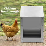 Stainless Steel Chicken Feeder Trough Automatic Poultry Chicken Feeding Box Cage Pigeon Feeder Duck Food Bowl 10L