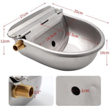 Stainless Steel Drinker Water Bowl with Copper Valve Automatic Float Farming Trough Cow Water Bowl Supplies Sheep Dog Cattle