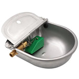 Stainless Steel Drinker Water Bowl with Copper Valve Automatic Float Farming Trough Cow Water Bowl Supplies Sheep Dog Cattle