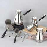 Stainless Steel Hand Brewed Coffee Pot, European Style Long Handle Milk Tank, and Foam Dispenser Appliance