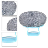 Stainless Steel Sponge With Handle Steel Wool Pads For Scrubbing Pots High Abrasion Wire Ball Scour Pad For Pots Pans Grills