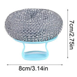 Stainless Steel Sponge With Handle Steel Wool Pads For Scrubbing Pots High Abrasion Wire Ball Scour Pad For Pots Pans Grills