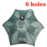 Strengthened 4/6/8 Holes Automatic Fishing Net Shrimp Cage Nylon Foldable Fish Trap Cast Net Cast Folding Fishing Net Outdoor
