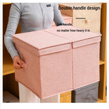 Style Foldable with Lid Clothes Storage Box Home Clothes Storage Bin Folding Storage Cabinet Kids Toys Fabric Organizer