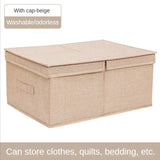 Style Foldable with Lid Clothes Storage Box Home Clothes Storage Bin Folding Storage Cabinet Kids Toys Fabric Organizer