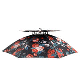 Sunshade Umbrella Wind and Water Resistant Umbrella for Women Headworn Rain Hat Fishing Wearable Folding Hat Large Bamboo Hat