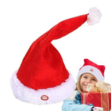 Swing Moving Santa Hat Warm And Skin-Friendly Christmas Hats Singing And Swinging Seasonal Decors For Parties New Year Eve