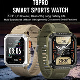 T8 PRO Outdoor Military Smart Watch Men Bluetooth Call Sport Smartwatch 2.01 Inch Big Screen Voice Assistant Fitness Watches