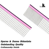 TAA Pet Grooming Comb Professional Sparse and Dense Row Comb Dog Comb Removes Hair of Knots and Tangles TL-24 Double Tooth Comb