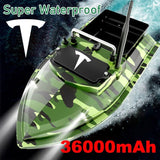 TESLAX 36000mAh 500M Distance,RC Fishing Bait Boat,2Kg Loading,Low Battery Alarm,2 High-Speed Motors, Resistant To Level 8 Winds